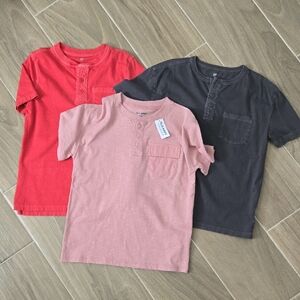 Old Navy Kids Henley Tees - Red, Pink, and Gray